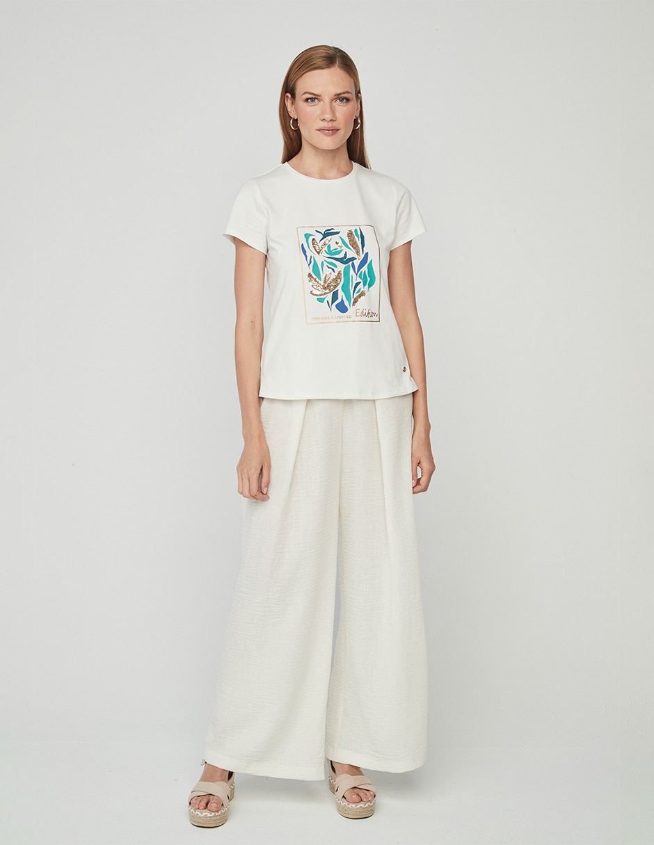 Playera manga corta cuello redondo para mujer 3