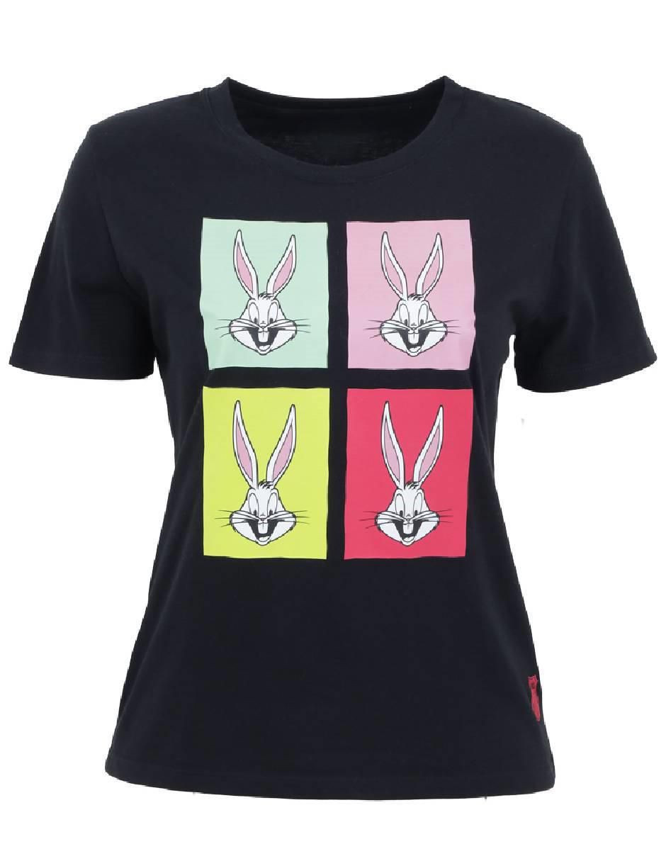 Playera manga corta cuello redondo para mujer