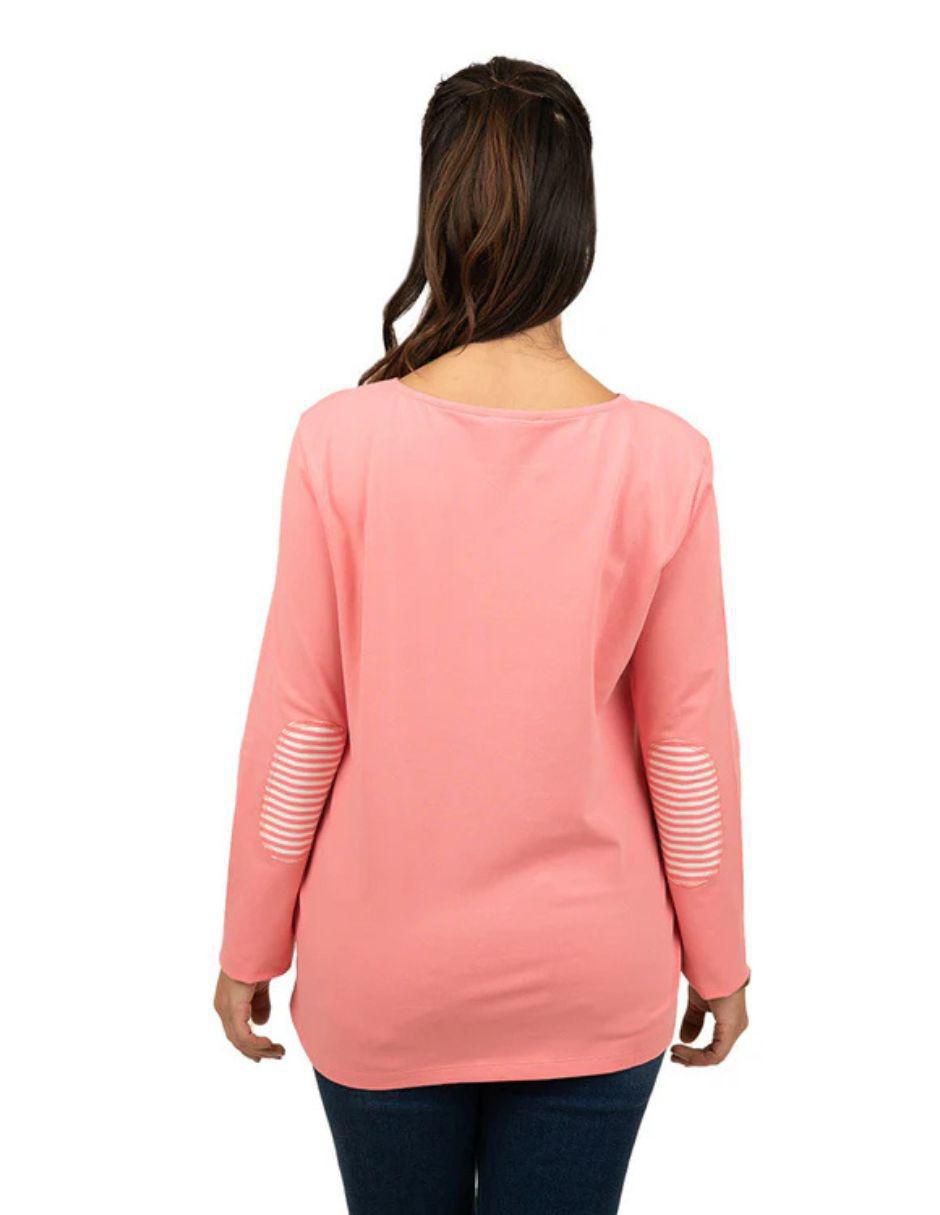 Playera manga larga cuello redondo para mujer 2