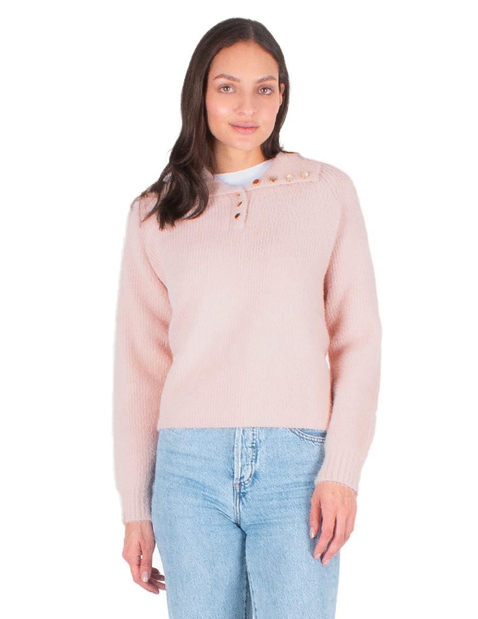 Suéter cuello con botón para mujer 1