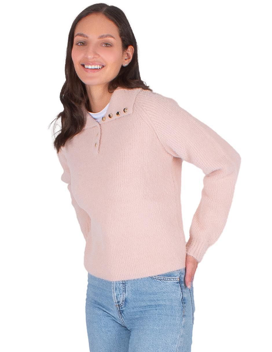 Suéter cuello con botón para mujer 2