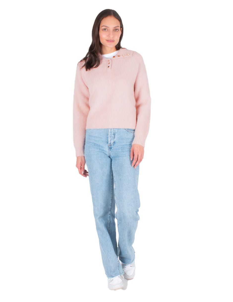 Suéter cuello con botón para mujer 4
