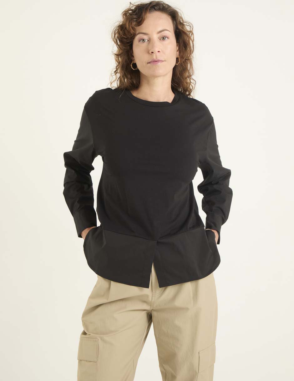 Blusa manga larga para mujer