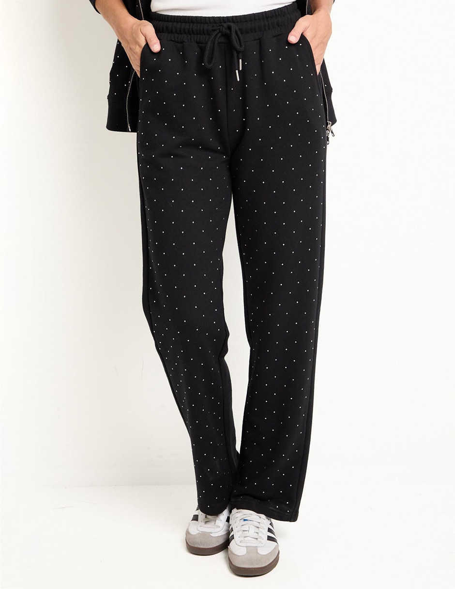 Pants straight con jareta para mujer