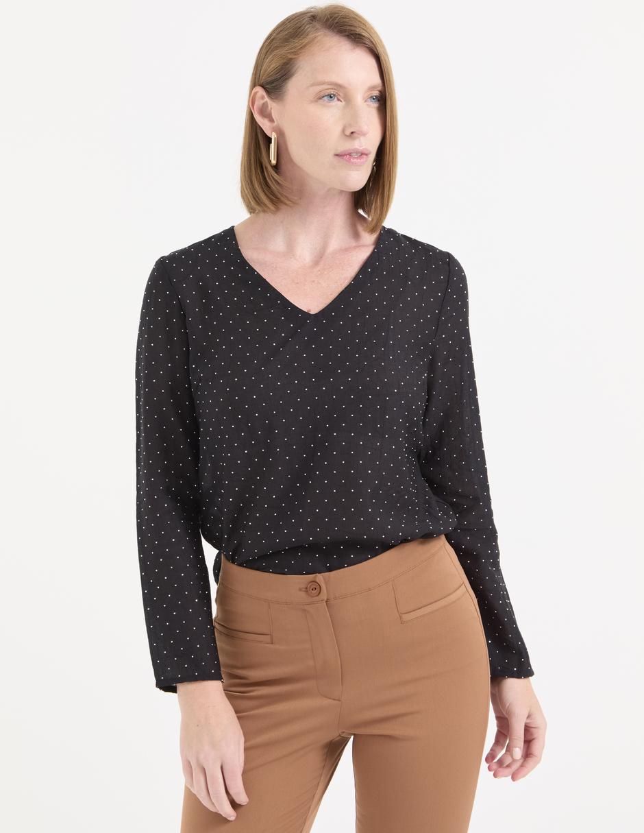 Blusa manga larga para mujer