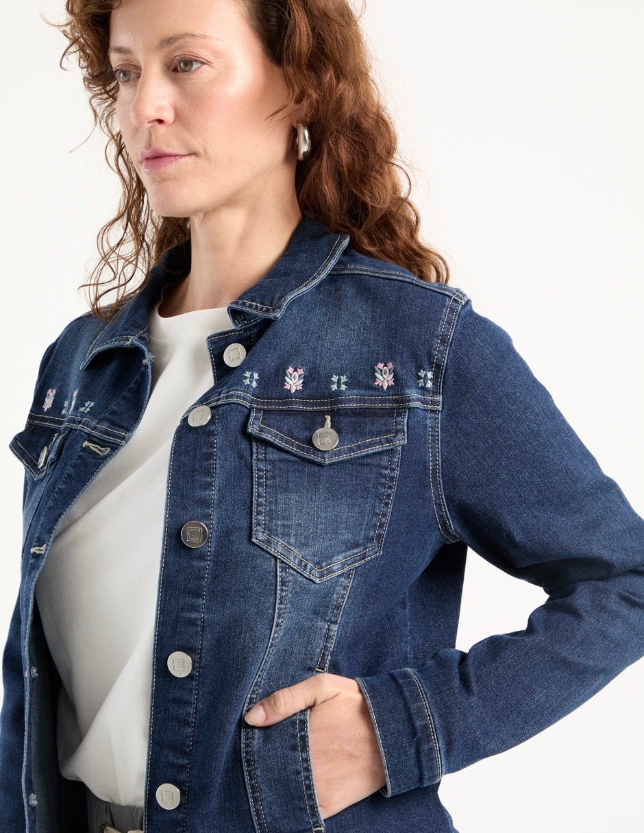Chamarra denim de mezclilla para mujer 4