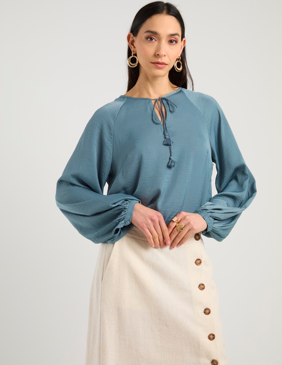 Blusa manga larga para mujer