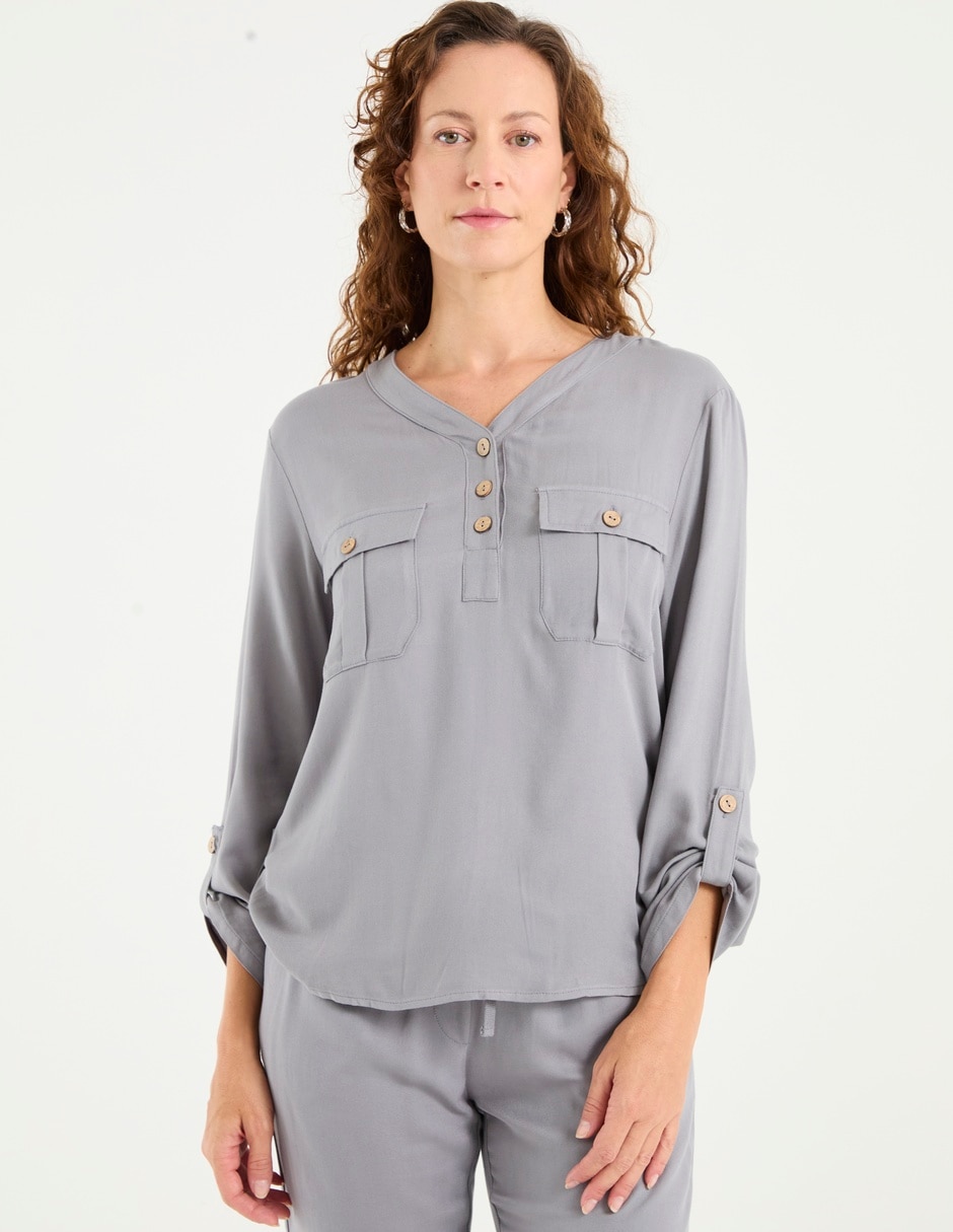 Blusa manga larga para mujer