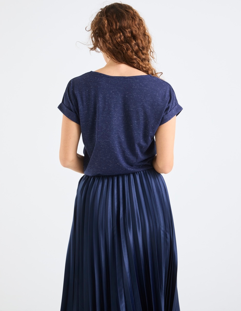 Playera manga corta cuello V para mujer 2