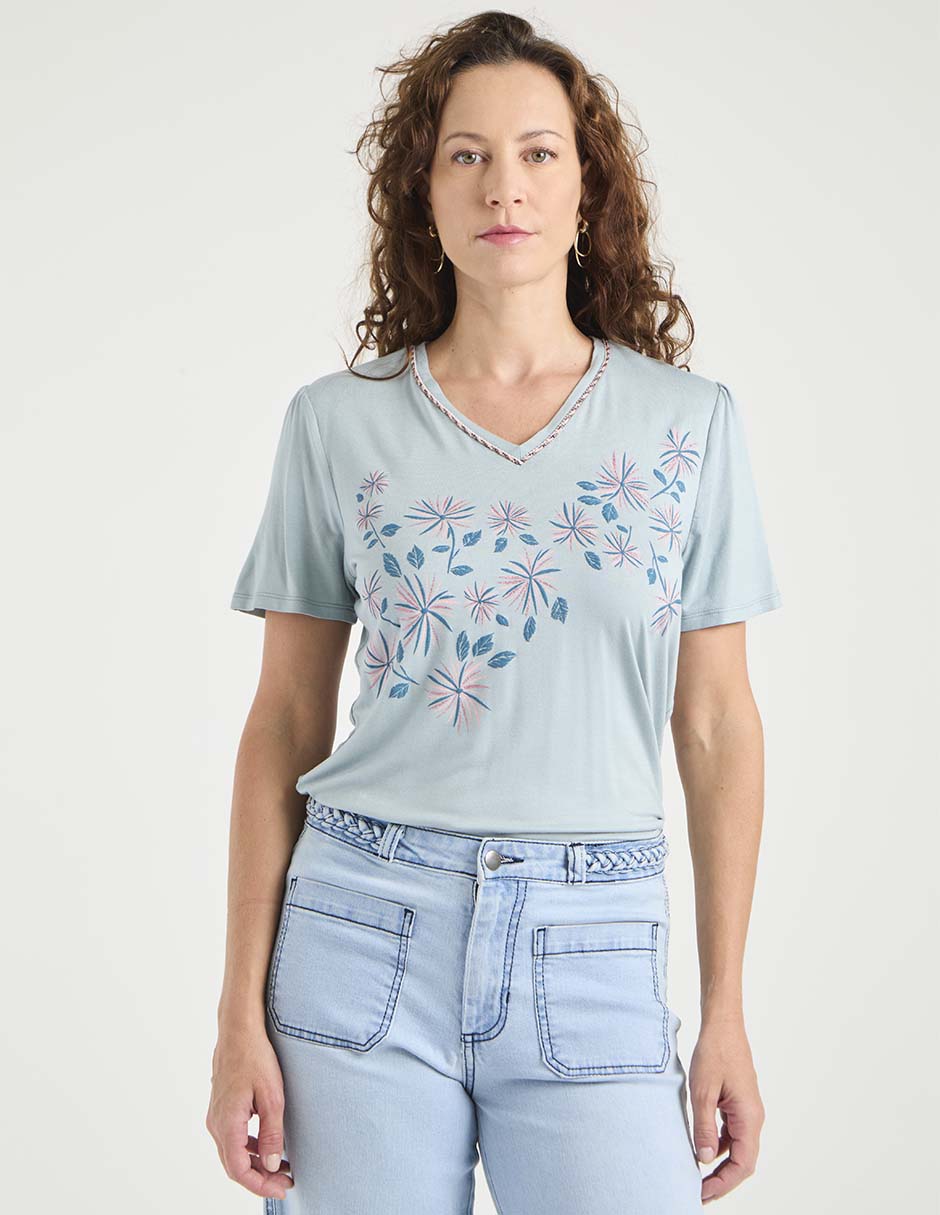 Blusa manga corta para mujer