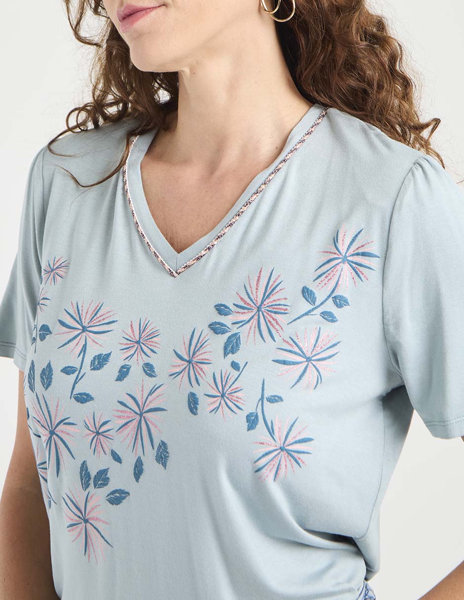 Blusa manga corta para mujer 4