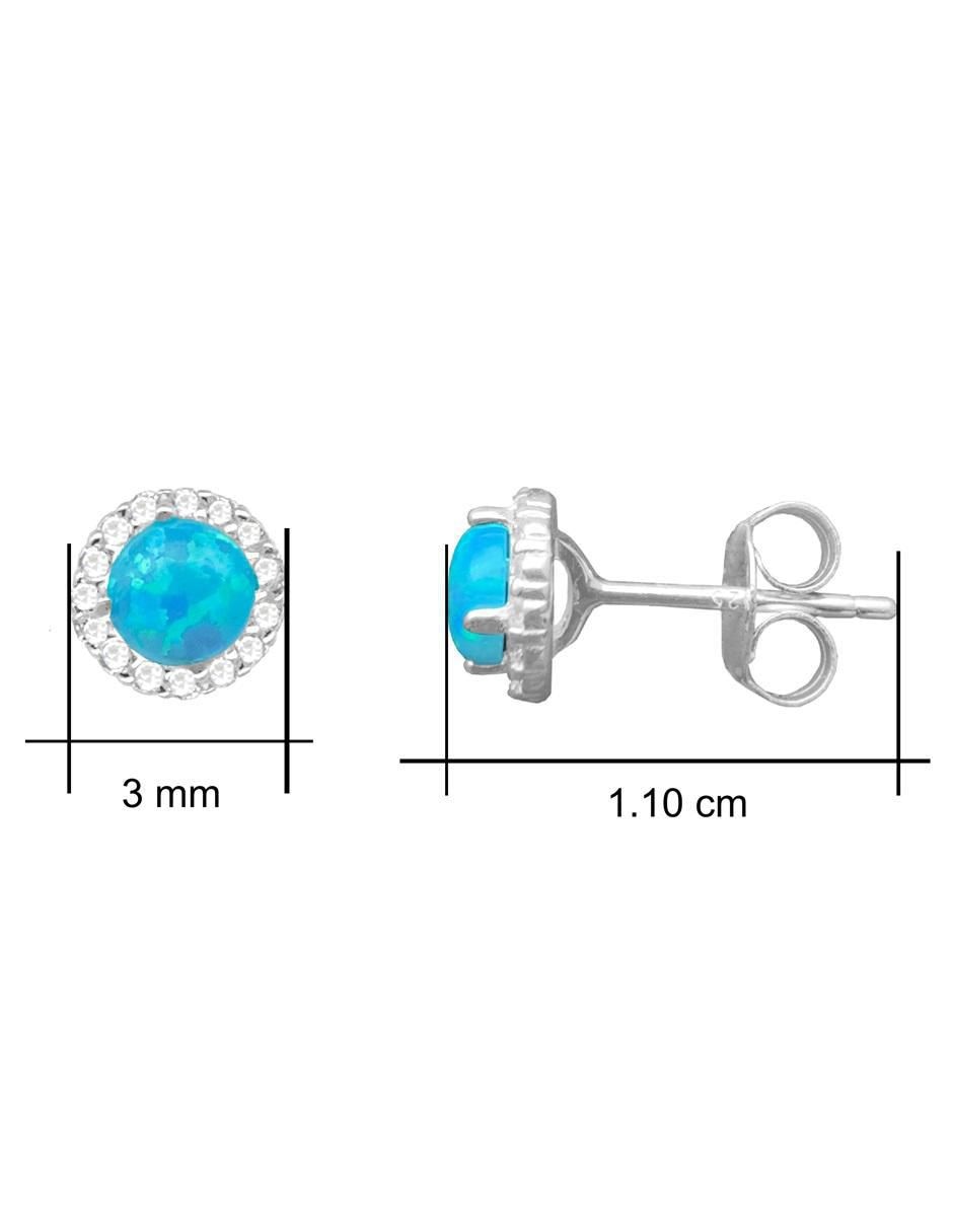 Broqueles redondos de plata P 925 con acabado brillante ópalo 6