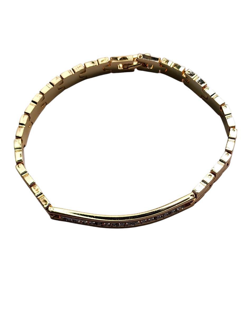 Brazalete de oro laminado 14 K con acabado pavé 3
