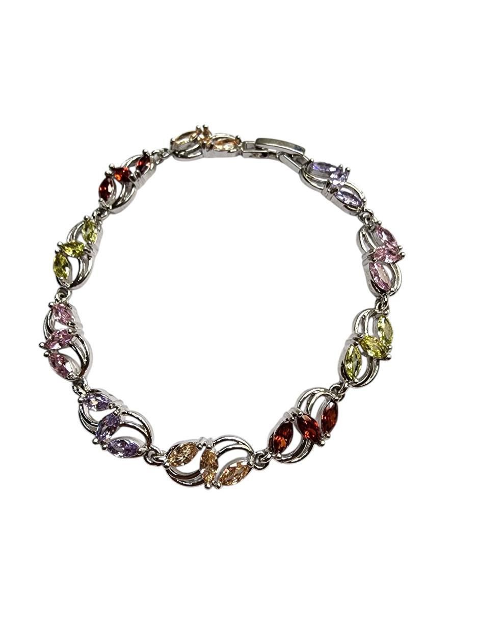 Pulsera con acabado baño rodio 2