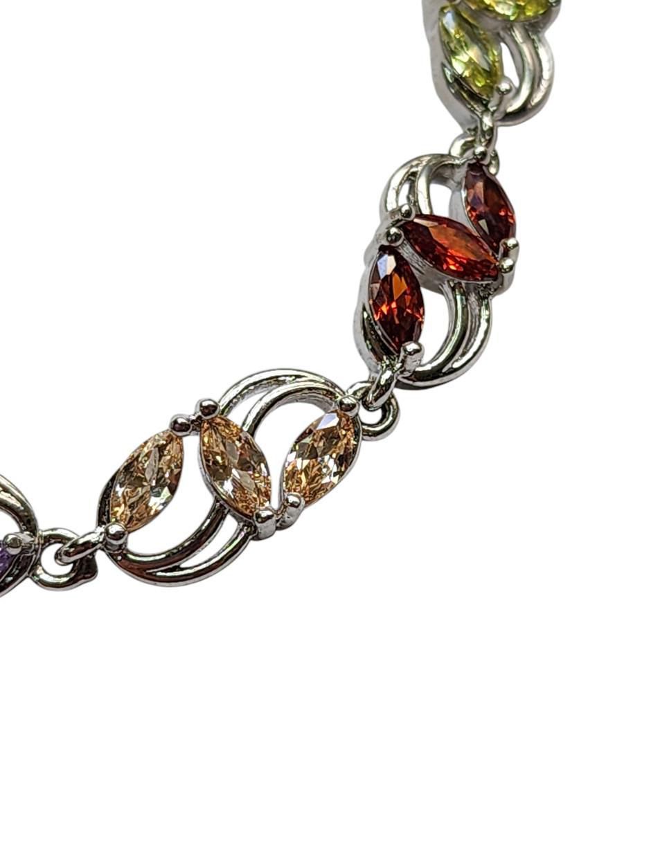 Pulsera con acabado baño rodio 4