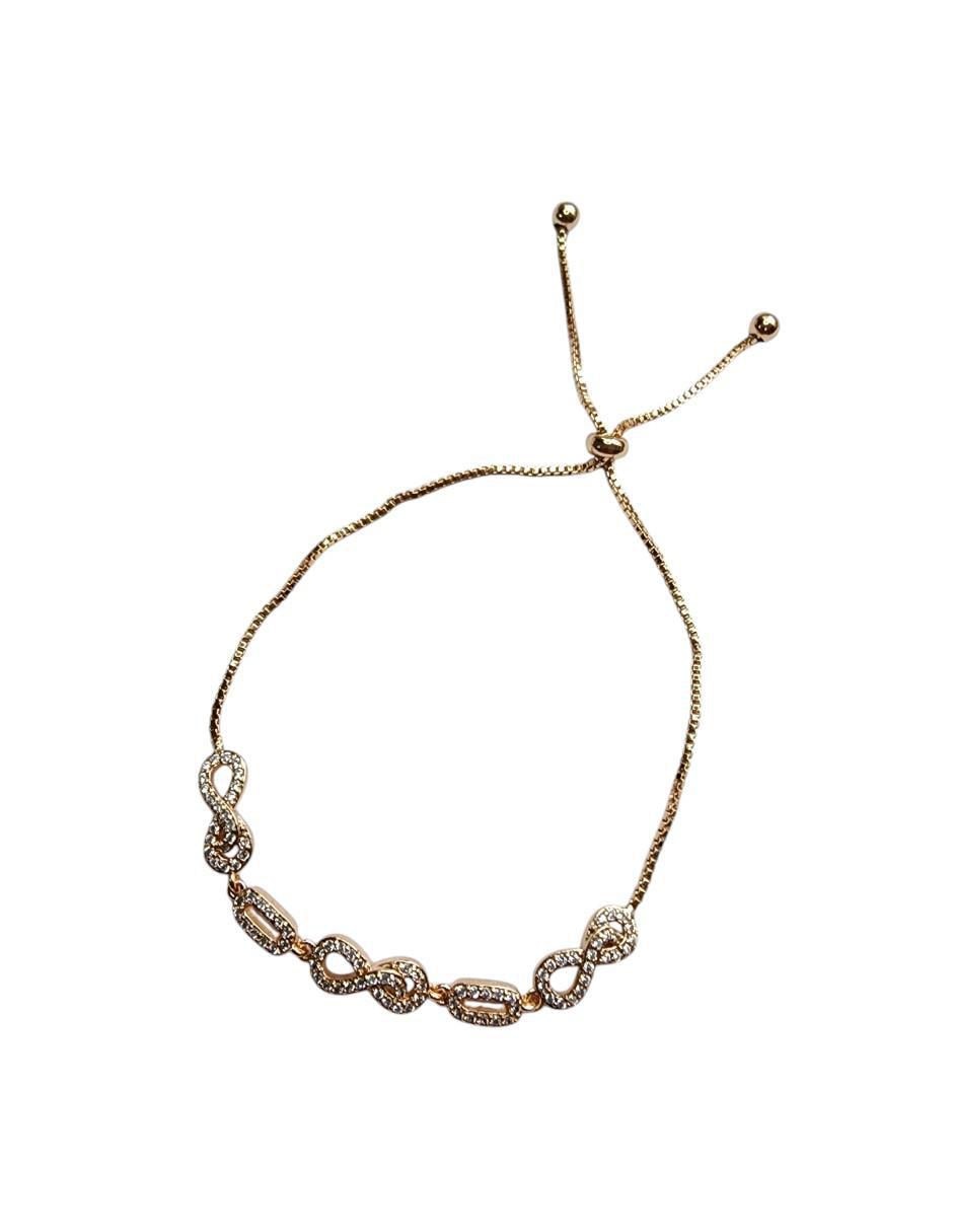 Pulsera de oro laminado 14 K Infinito con acabado pavé 2