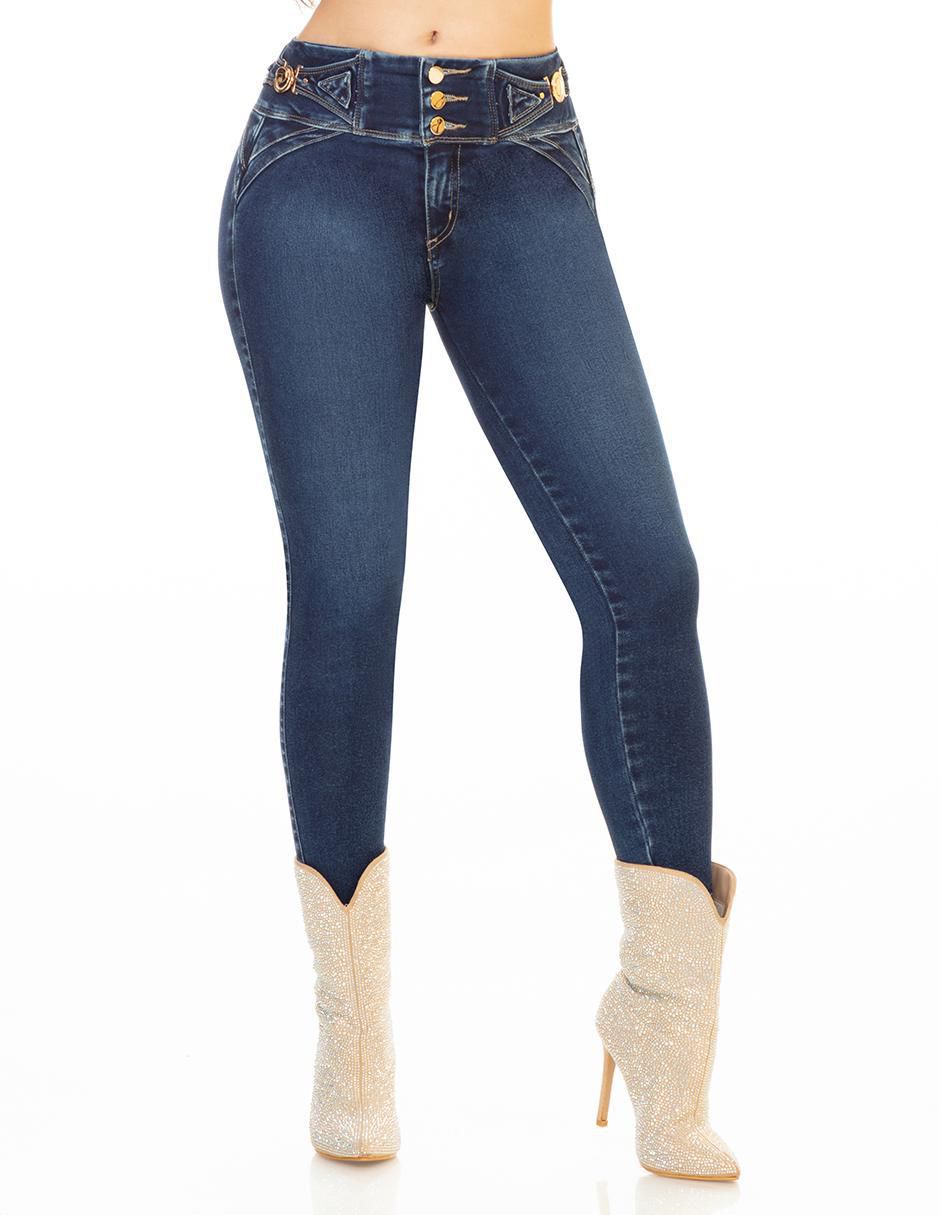 Jeans ultra skinny corte media cintura para mujer 1