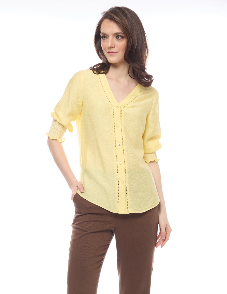 Blusa manga 3/4 para mujer Blusa manga 3/4 para mujer