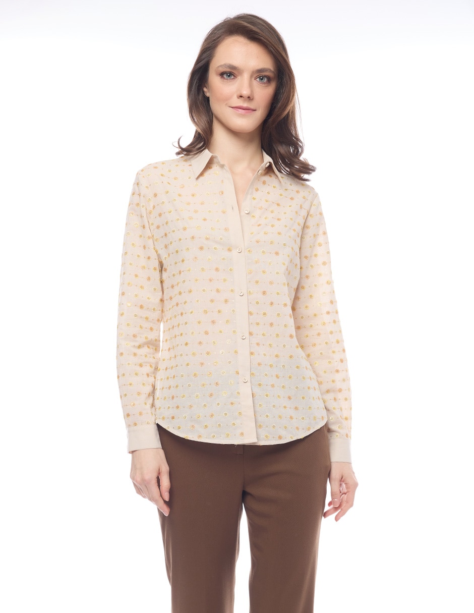 Blusa camisera manga larga para mujer 1