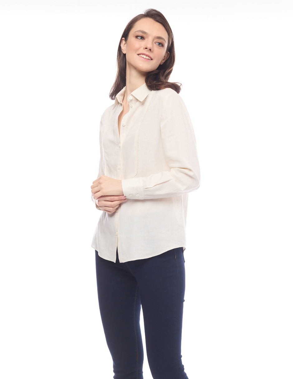 Blusa camisera manga larga para mujer 3