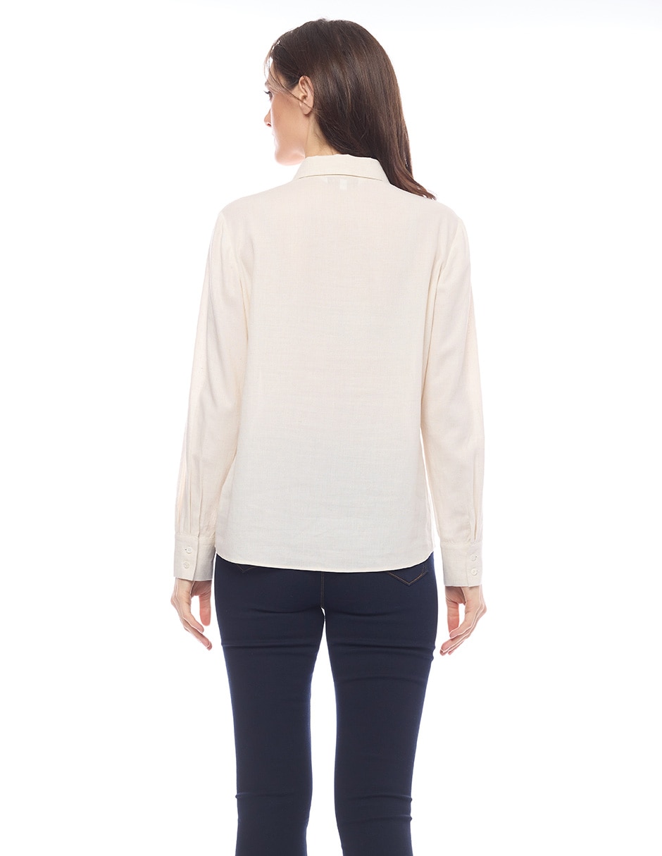 Blusa camisera manga larga para mujer 4
