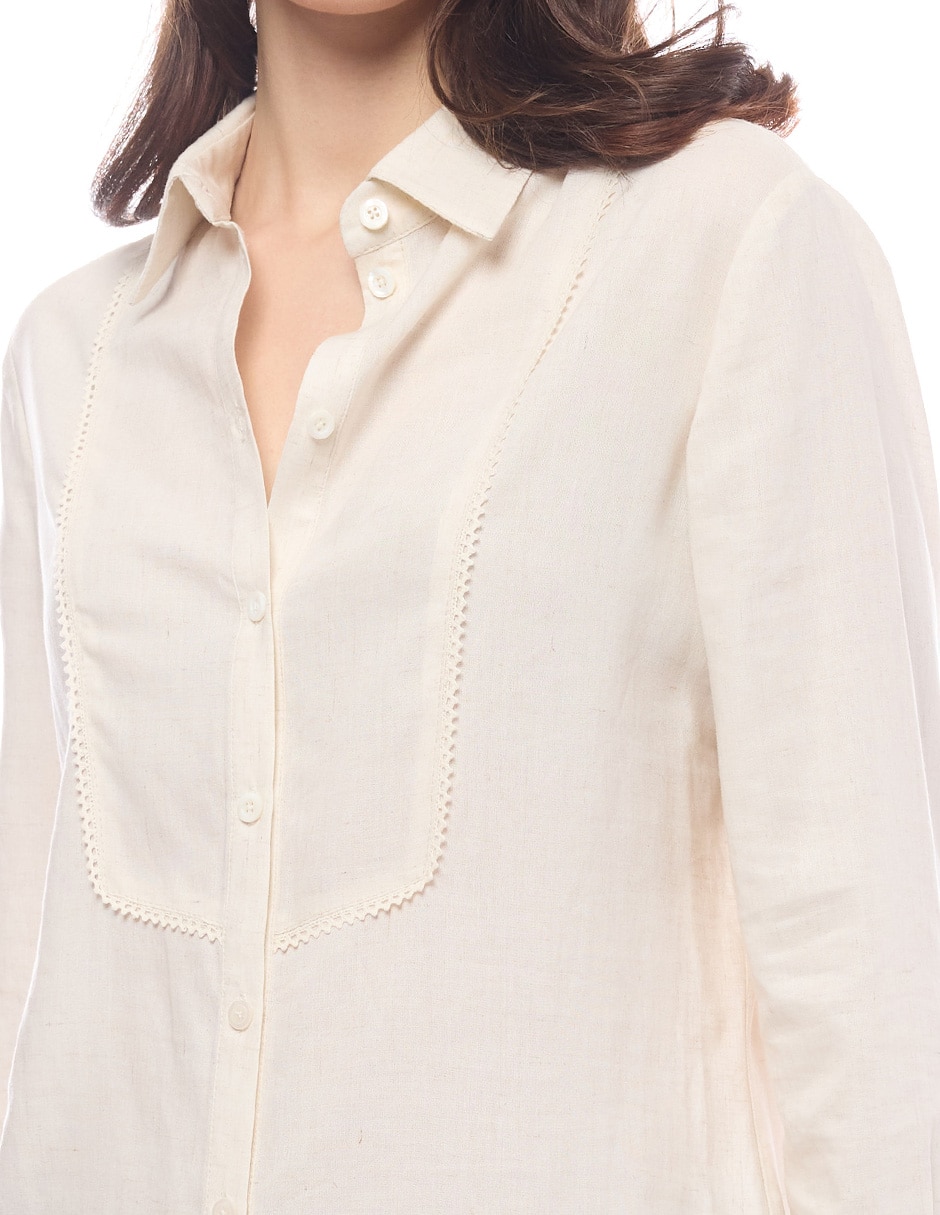 Blusa camisera manga larga para mujer 5
