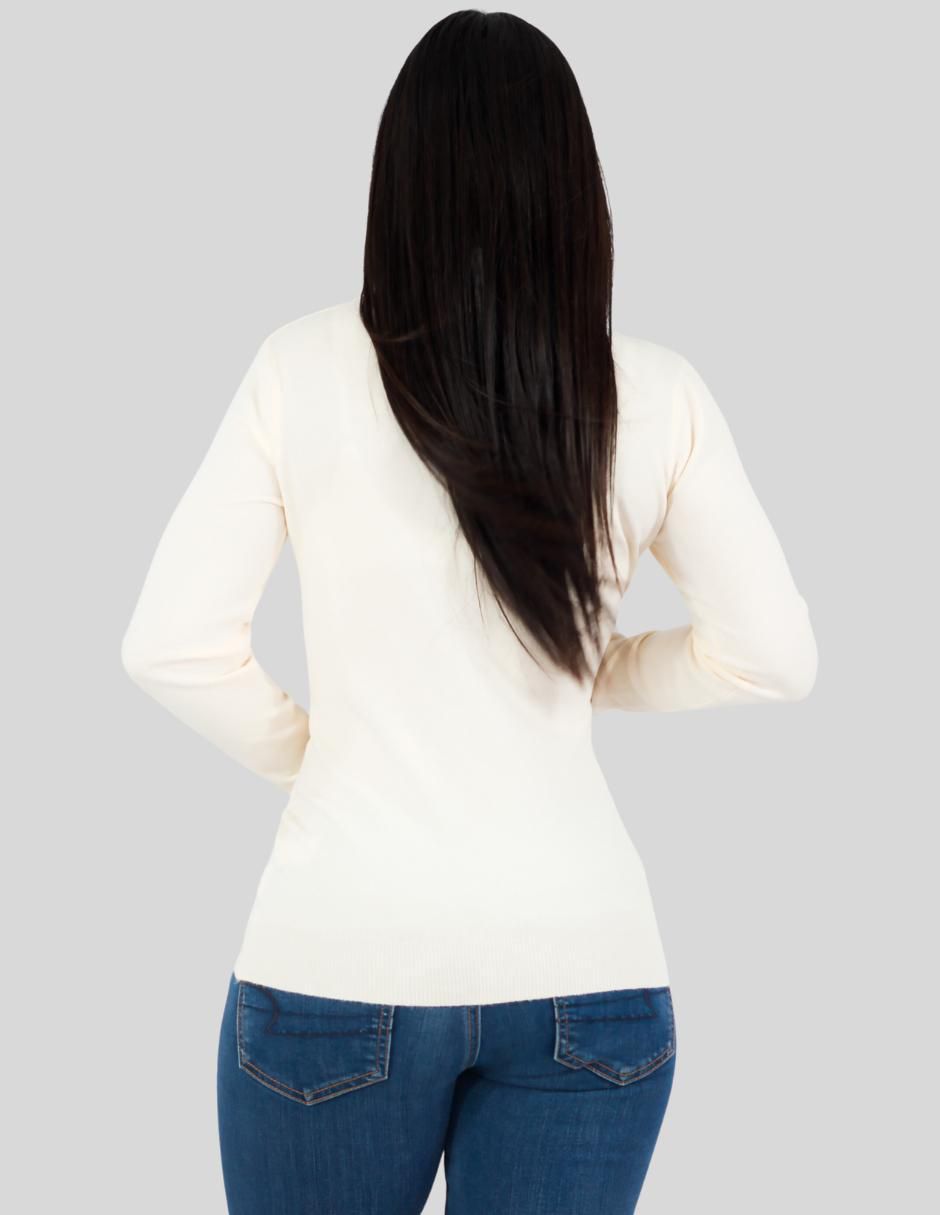 Suéter cuello V para mujer 3