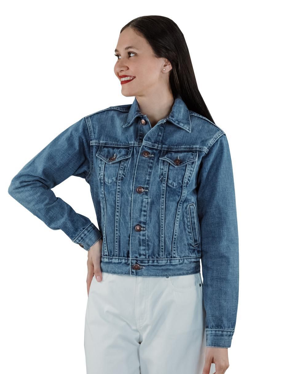 Chamarra casual de mezclilla para mujer