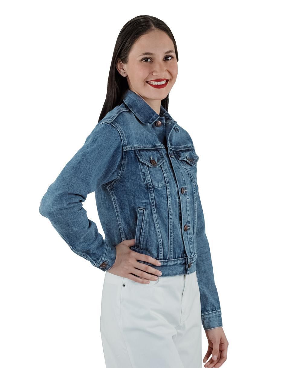 Chamarra casual de mezclilla para mujer 2