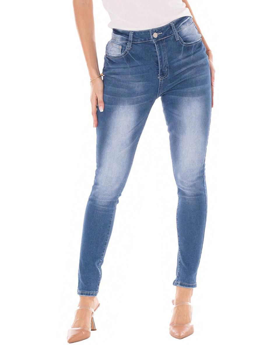 Jeans skinny corte cintura alta para mujer 1