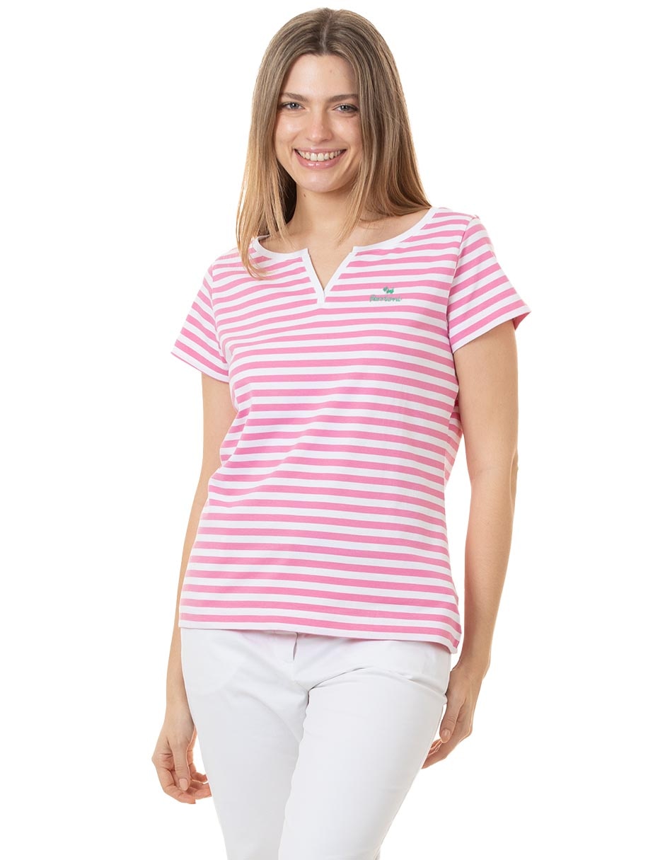 Playera manga corta Ferrioni Hari cuello V para mujer Liverpool