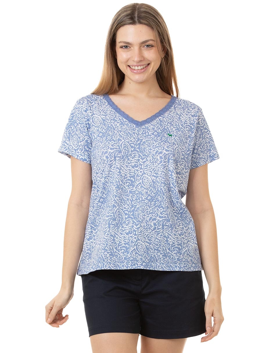 Playera manga corta Damiana cuello redondo para mujer Playera manga corta Damiana cuello redondo para mujer