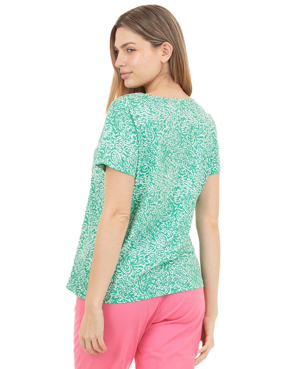 Playera manga corta Damiana cuello redondo para mujer 3