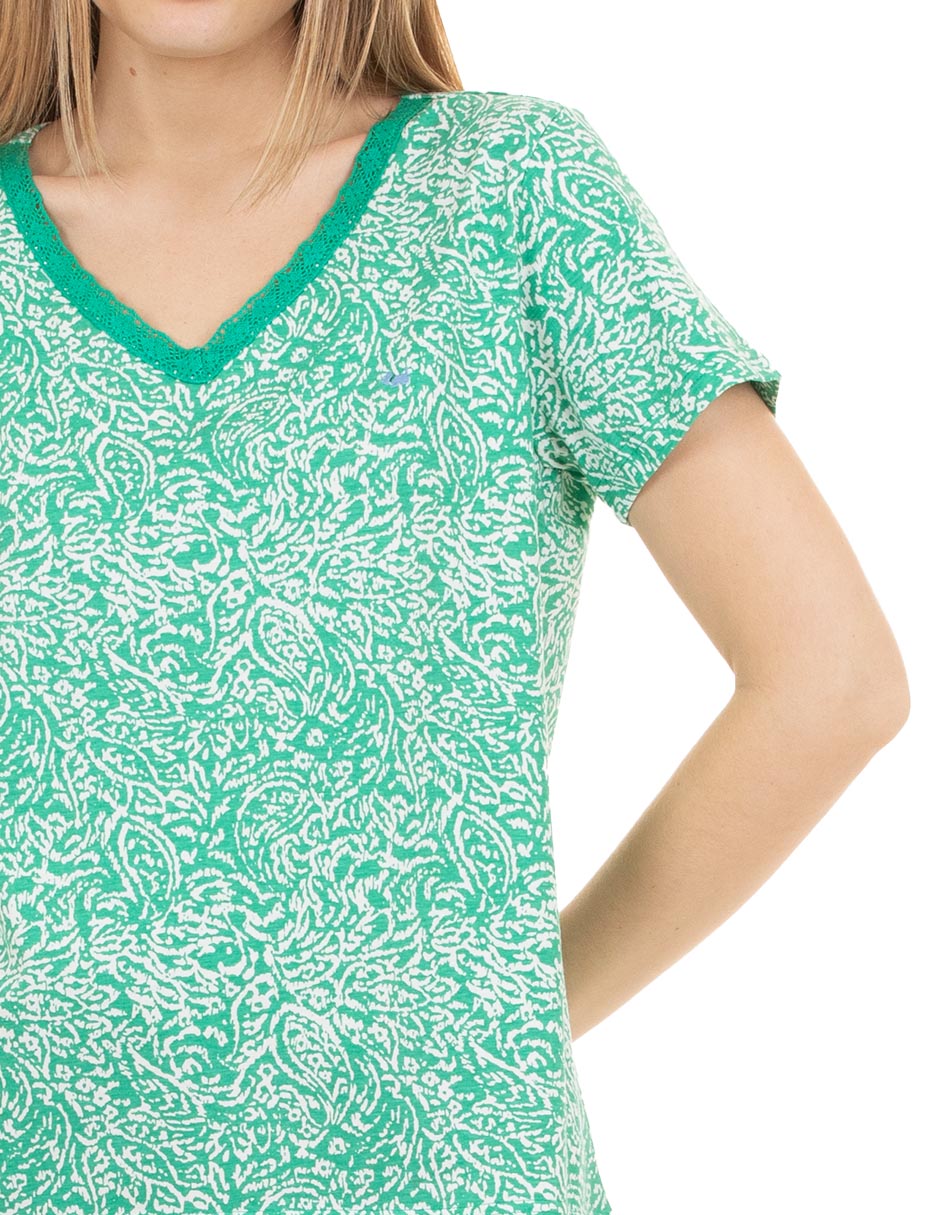 Playera manga corta Damiana cuello redondo para mujer 4