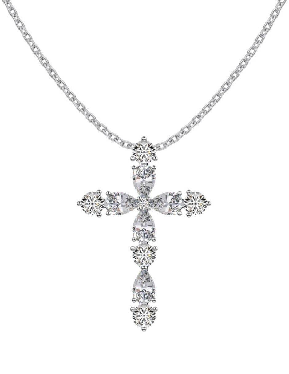 Collar de cruz Charlotte de plata P 925 1