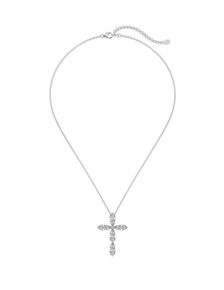 Collar de cruz Charlotte de plata P 925
