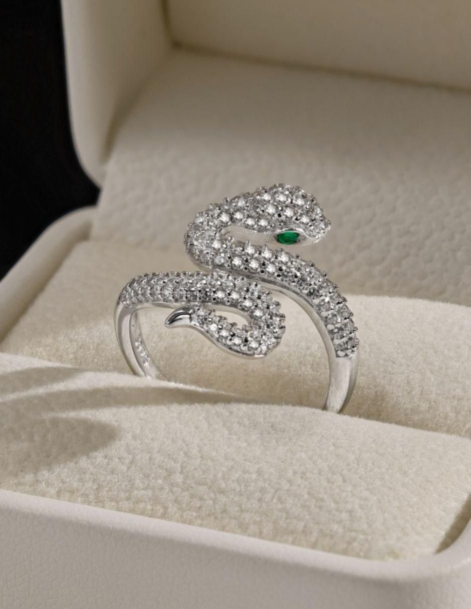 Anillo de serpiente Hebi P 925 de plata zirconia 8