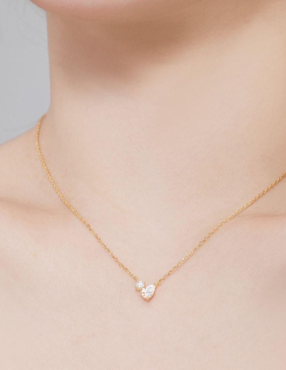 Collar de gota Florence Golden de plata P 925 2