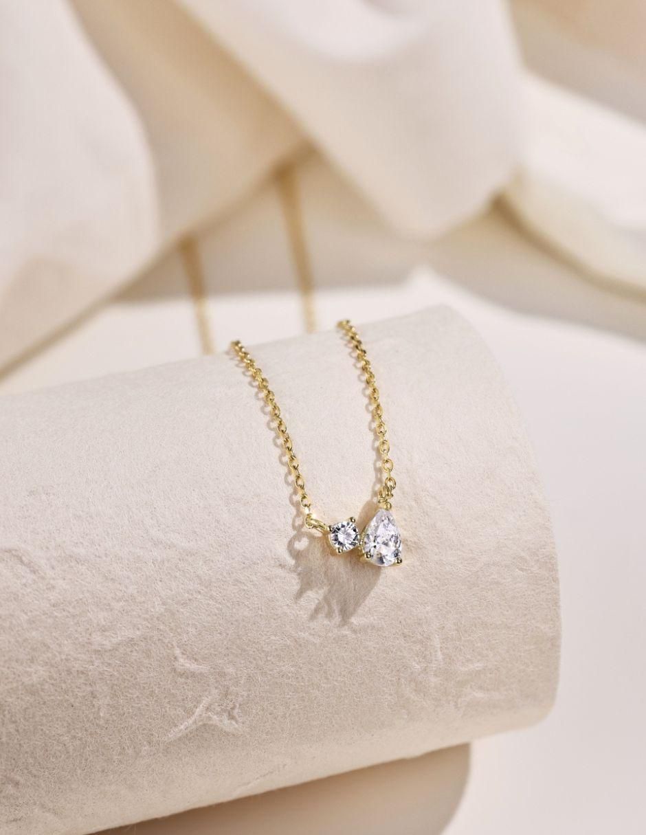 Collar de gota Florence Golden de plata P 925 3