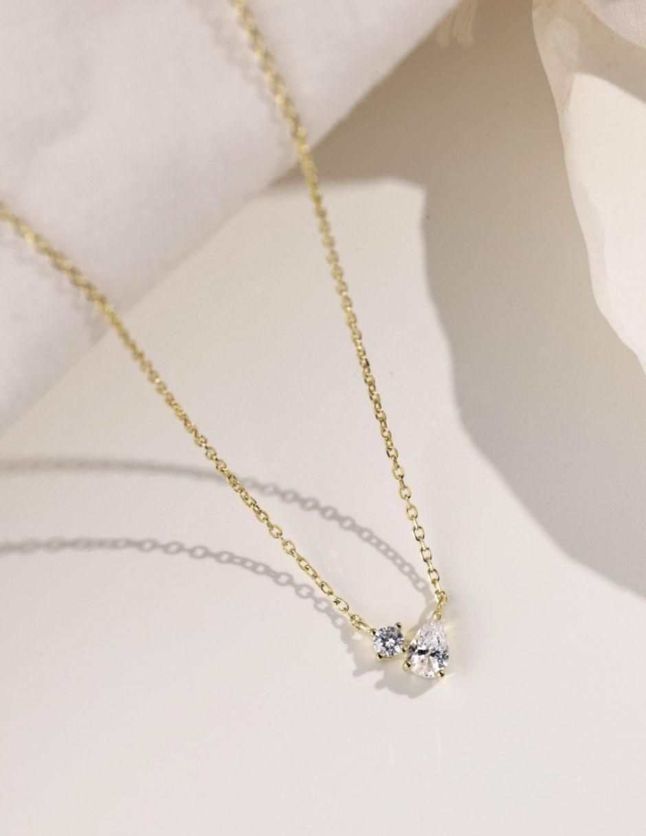 Collar de gota Florence Golden de plata P 925 4