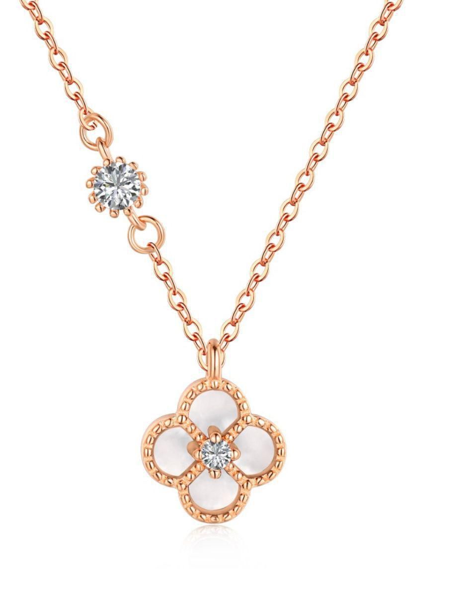 Collar de flor Coralie de plata P 925