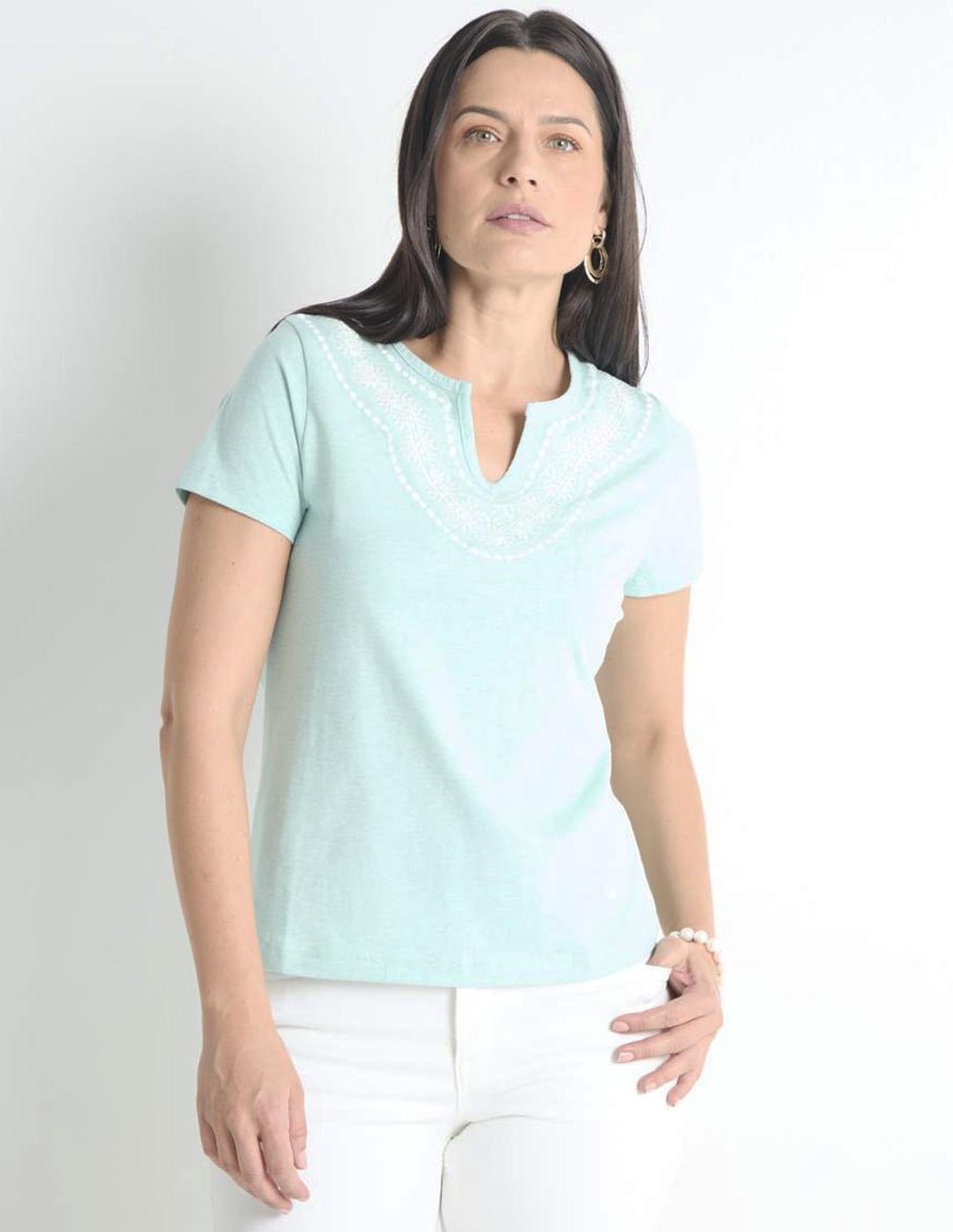 Playera manga corta Milka cuello redondo para mujer Playera manga corta Milka cuello redondo para mujer