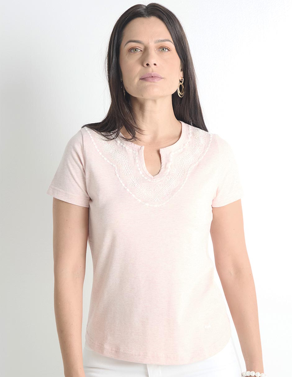 Playera manga corta Milka cuello redondo para mujer