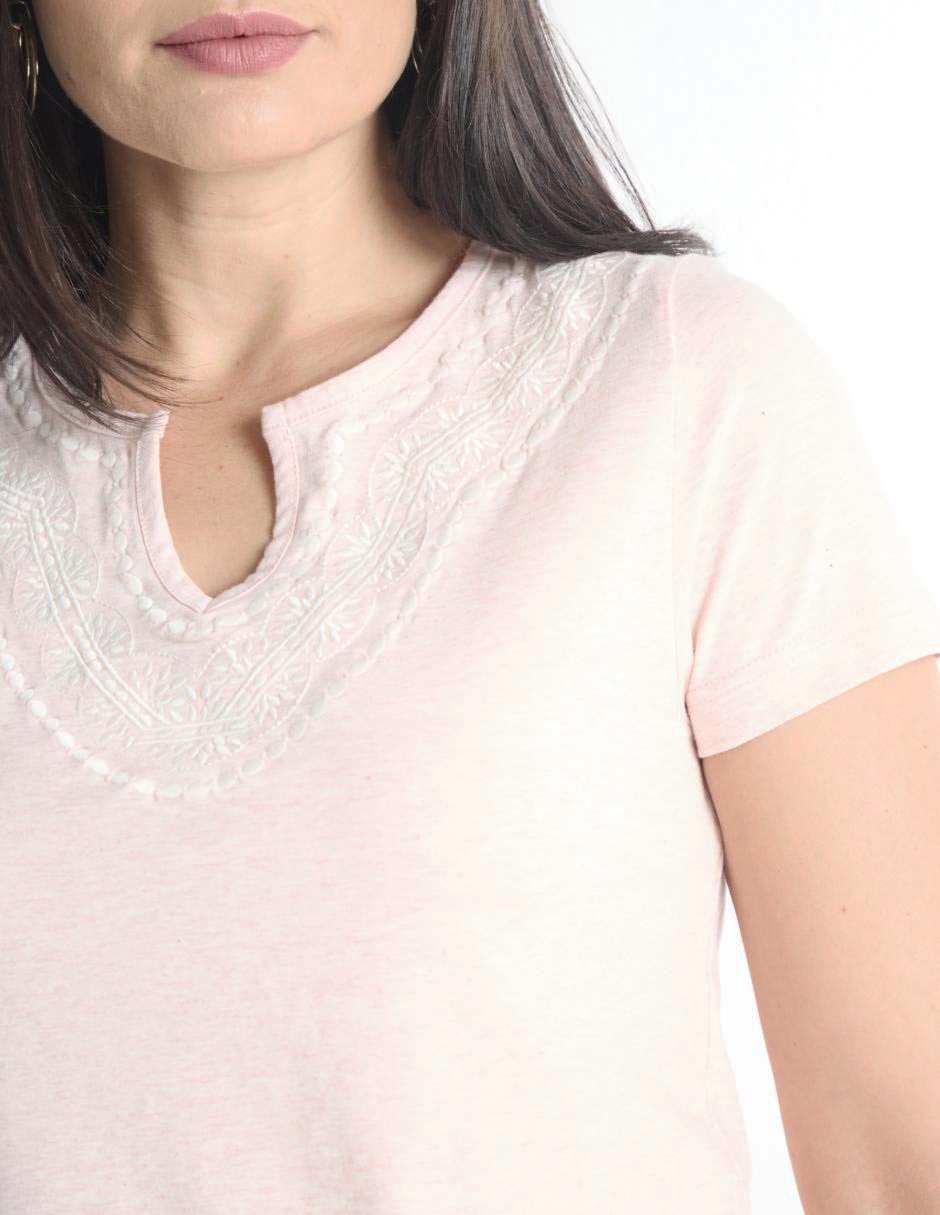 Playera manga corta Milka cuello redondo para mujer 4