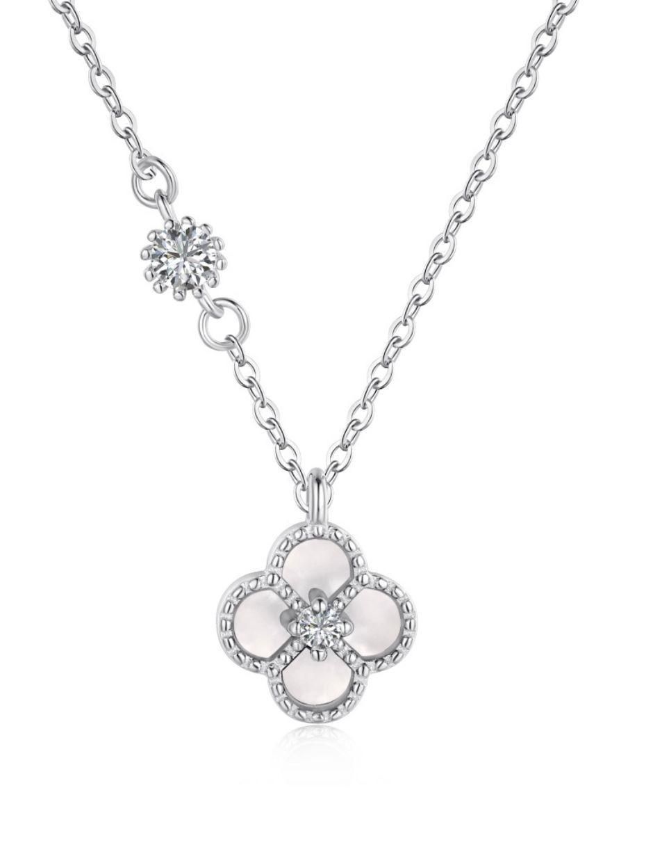 Collar de flor Coralie de plata P 925 Collar de flor Coralie de plata P 925
