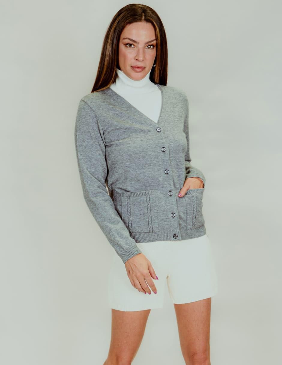 Suéter cuello V para mujer