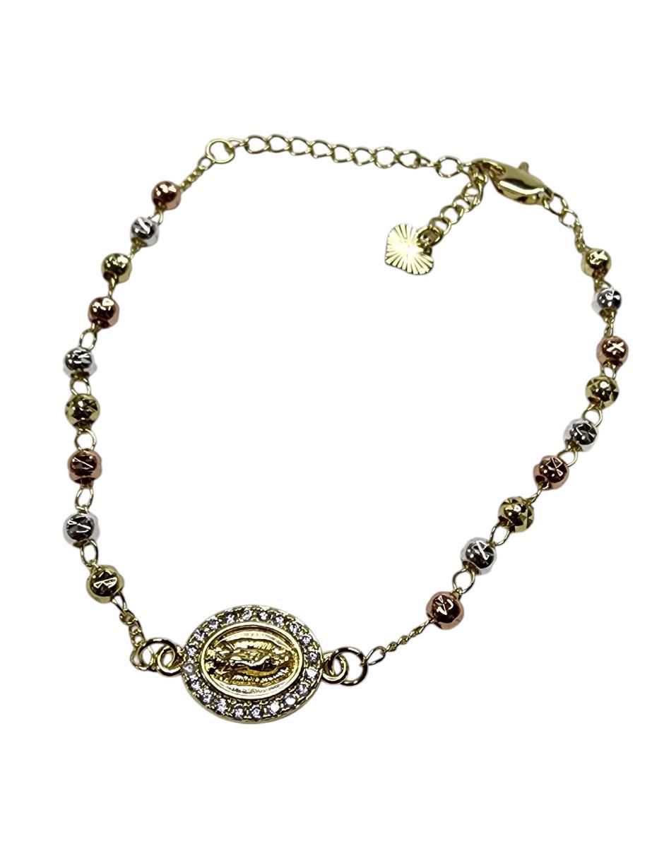 Pulsera de oro laminado 14 K Virgen con acabado brillante 2