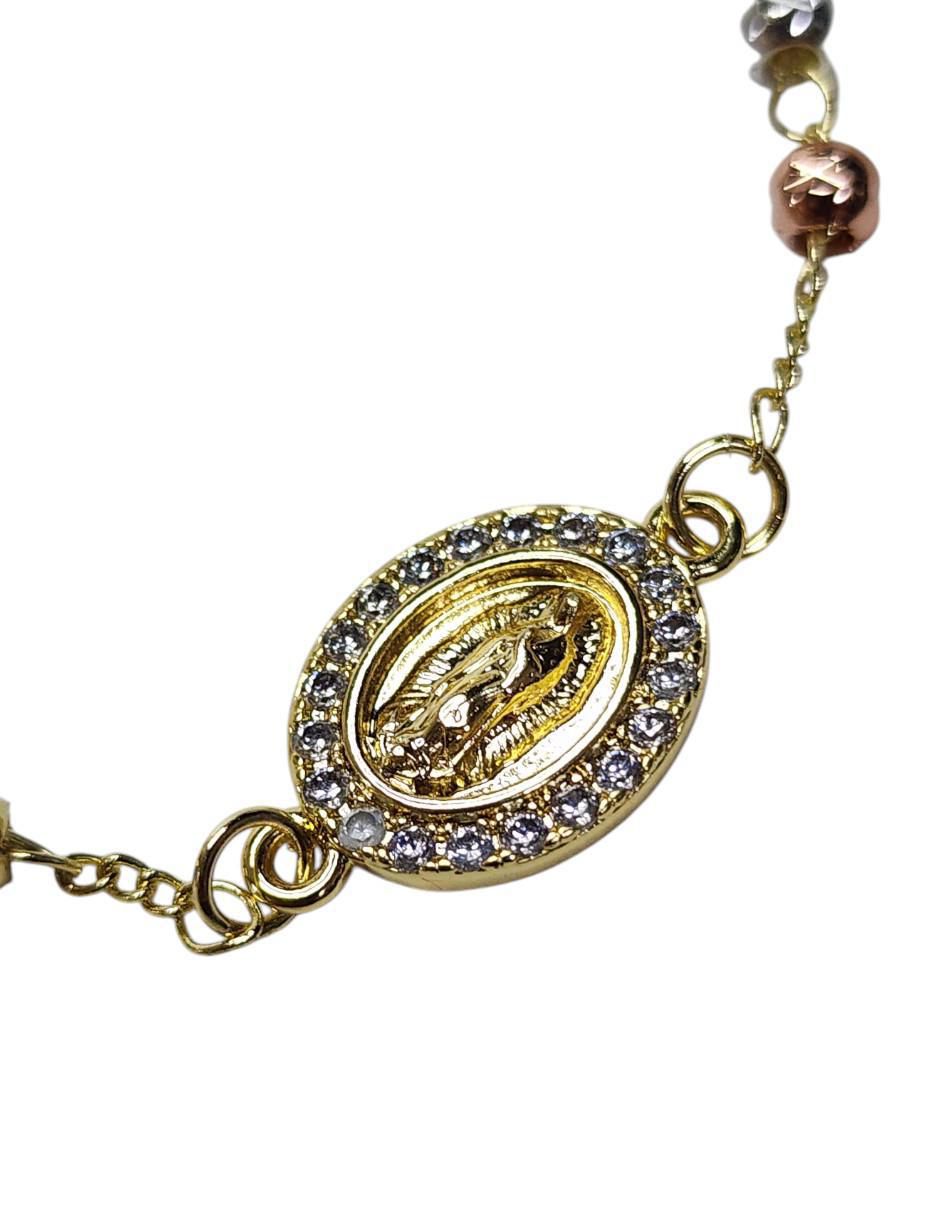 Pulsera de oro laminado 14 K Virgen con acabado brillante 3
