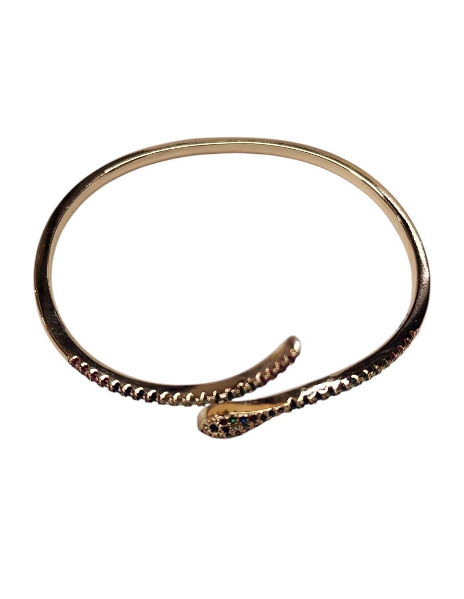 Brazalete de oro laminado con zirconia 14 k Víbora Brazalete de oro laminado con zirconia 14 k Víbora