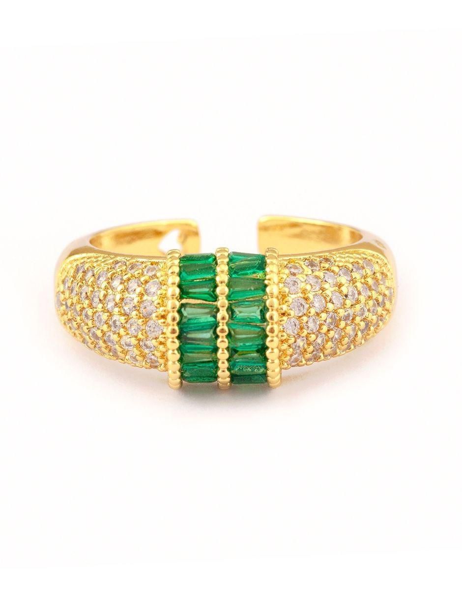 Anillo Imperial Luxe zirconia con acabado baño de oro 14 k Anillo Imperial Luxe zirconia con acabado baño de oro 14 k